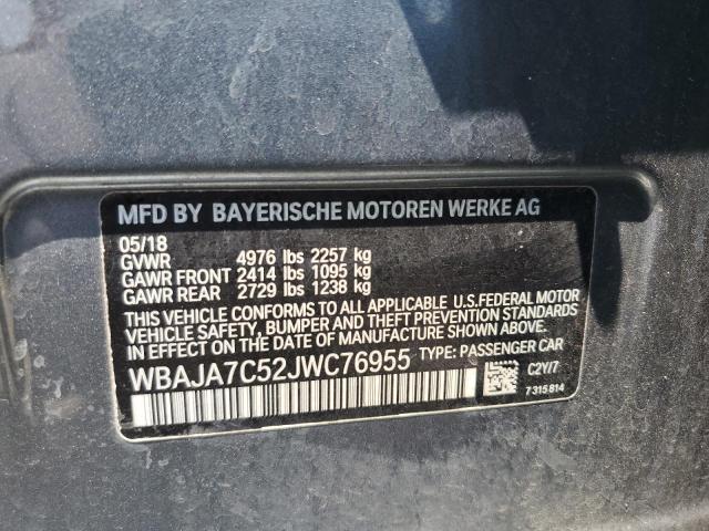 2018 BMW 530 XI WBAJA7C52JWC76955