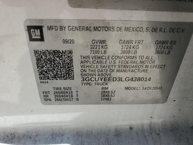 2020 CHEVROLET SILVERADO - 3GCUYEED3LG438014