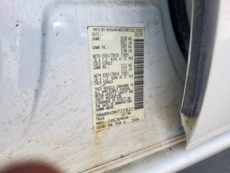2019 NISSAN FRONTIER S - 1N6AD0EV7KN727622