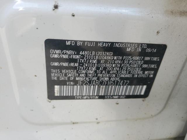 2015 SUBARU FORESTER 2 - JF2SJABC7FH517472