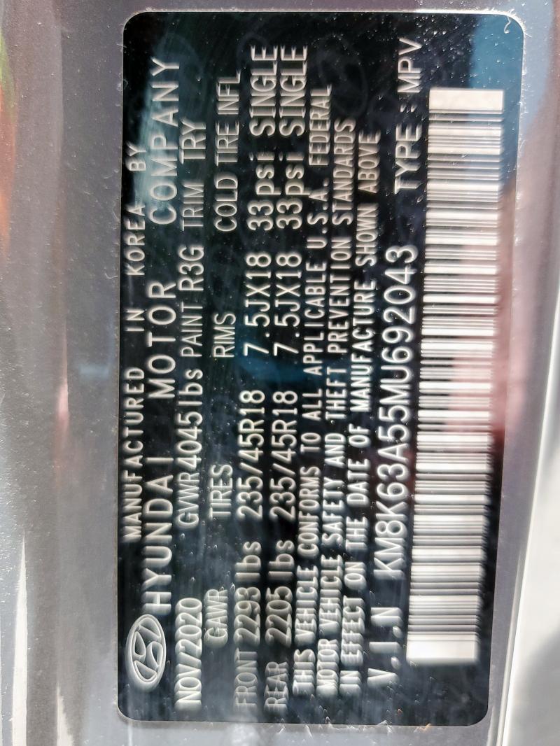 2021 HYUNDAI KONA NIGHT KM8K63A55MU692043