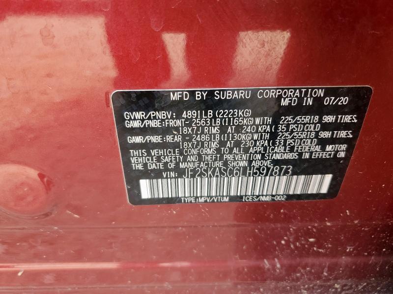 2020 SUBARU FORESTER L JF2SKASC6LH597873