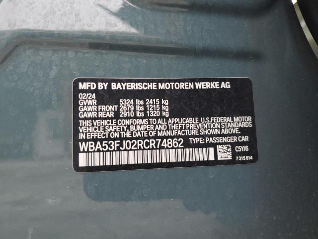 2024 BMW 530 XI WBA53FJ02RCR74862