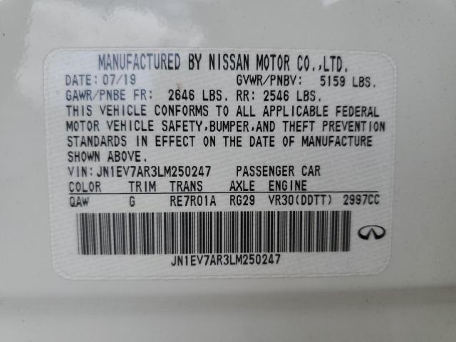 2020 INFINITI Q50 PURE JN1EV7AR3LM250247
