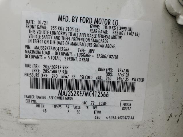 2021 FORD ECOSPORT T MAJ3S2KE7MC412566