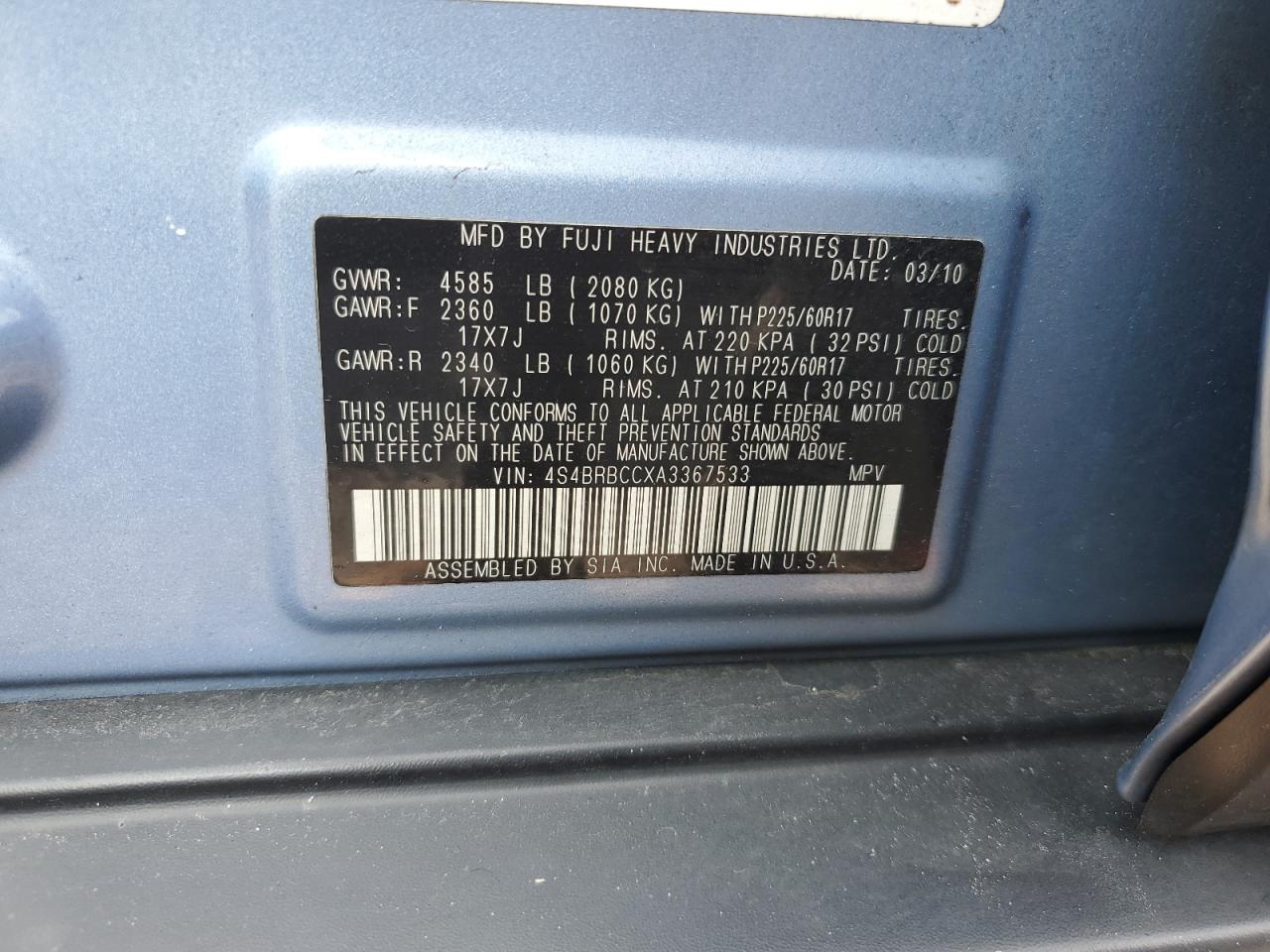 SUBARU OUTBACK 2.5I PREMIUM