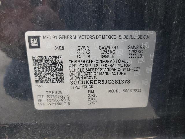 2018 CHEVROLET SILVERADO - 3GCUKRER5JG381378