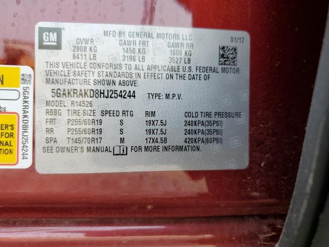 2017 BUICK ENCLAVE - 5GAKRAKD8HJ254244