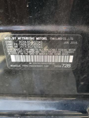 2017 MITSUBISHI MIRAGE ES ML32A3HJ0HH009818