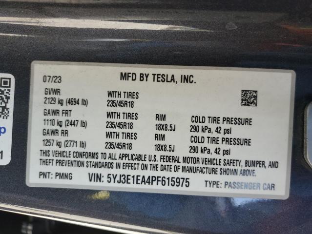 2023 TESLA MODEL 3 - 5YJ3E1EA4PF615975