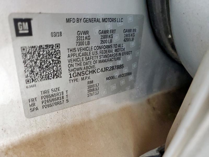 2018 CHEVROLET SUBURBAN C 1GNSCHKC4JR287885