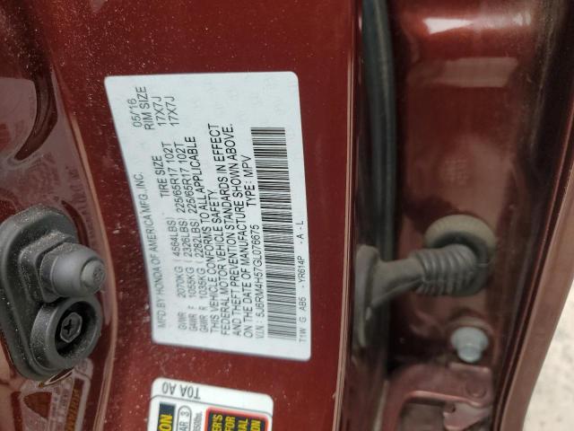 2016 HONDA CR-V EX 5J6RM4H57GL076675