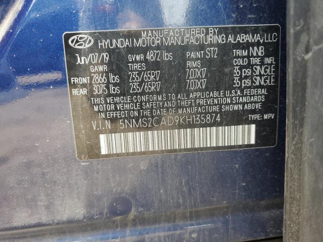 2019 HYUNDAI SANTA FE S - 5NMS2CAD9KH135874