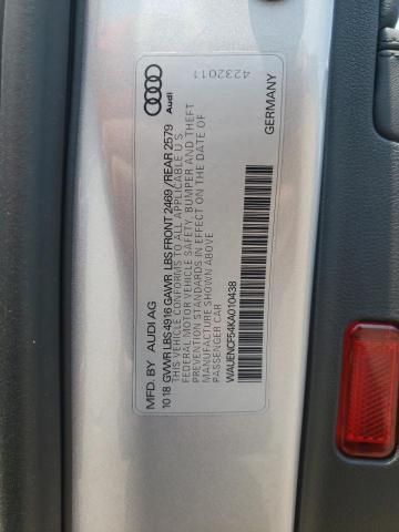 2019 AUDI A5 PREMIUM WAUENCF54KA010438