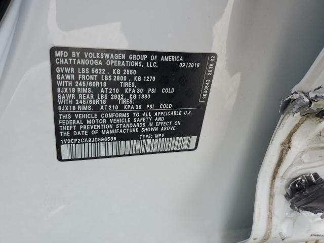 2018 VOLKSWAGEN ATLAS SE 1V2CP2CA9JC596586