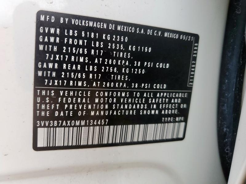 2021 VOLKSWAGEN TIGUAN SE 3VV3B7AX0MM134457
