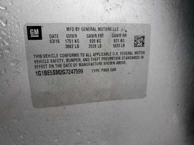 2016 CHEVROLET CRUZE LT - 1G1BE5SM2G7247599