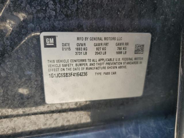 2015 CHEVROLET SONIC LT 1G1JC6SB3F4164236