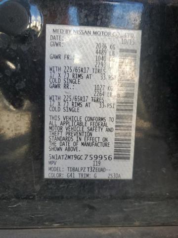 2016 NISSAN ROGUE S 5N1AT2MT9GC759956