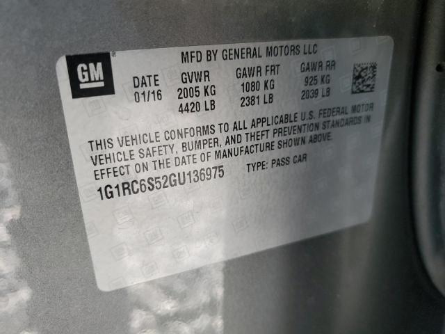 2016 CHEVROLET VOLT LT 1G1RC6S52GU136975