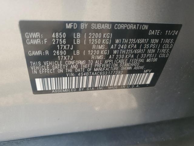 2025 SUBARU OUTBACK 4S4BTAAC6S3177292