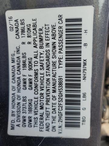2016 HONDA CIVIC LX - 2HGFC2F52GH538691
