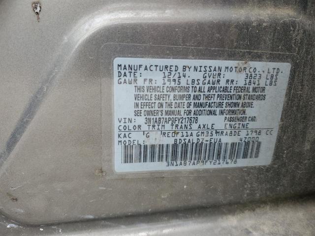 2015 NISSAN SENTRA S - 3N1AB7AP9FY217678