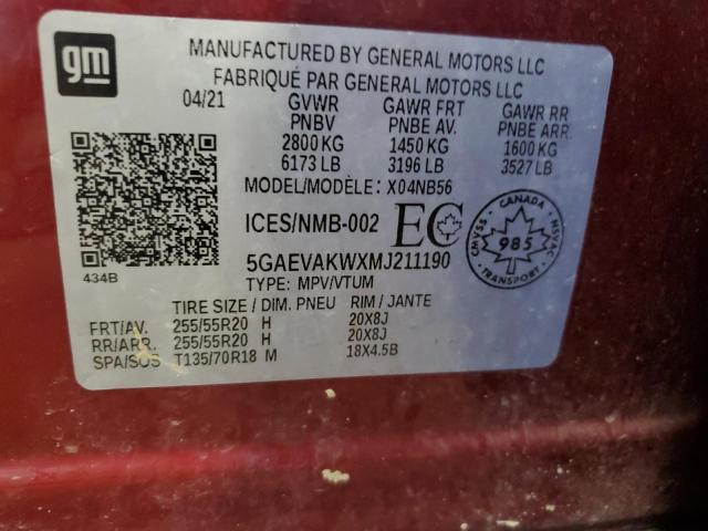 2021 BUICK ENCLAVE ES 5GAEVAKWXMJ211190
