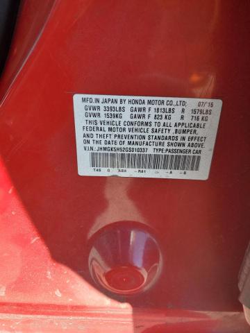 2016 HONDA FIT LX JHMGK5H52GS010337