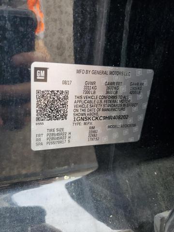 2017 CHEVROLET TAHOE K150 1GNSKCKC9HR408202