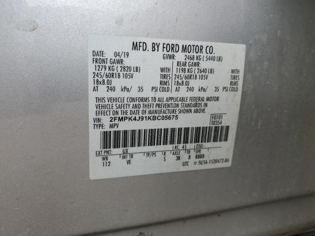 2019 FORD EDGE SEL - 2FMPK4J91KBC05675