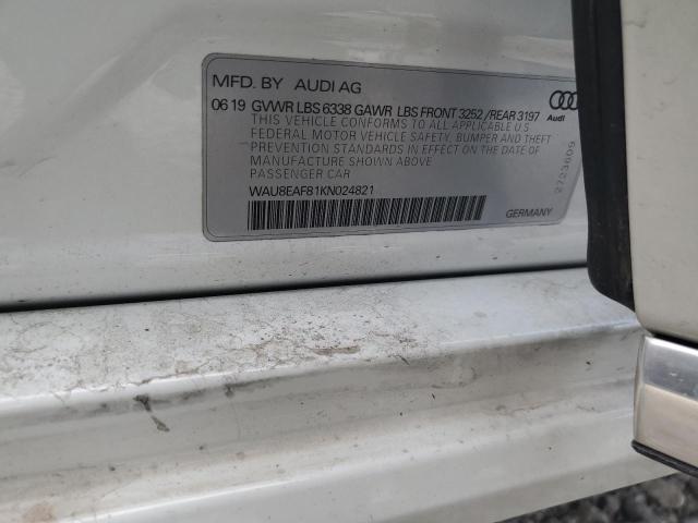 2019 AUDI A8 L WAU8EAF81KN024821