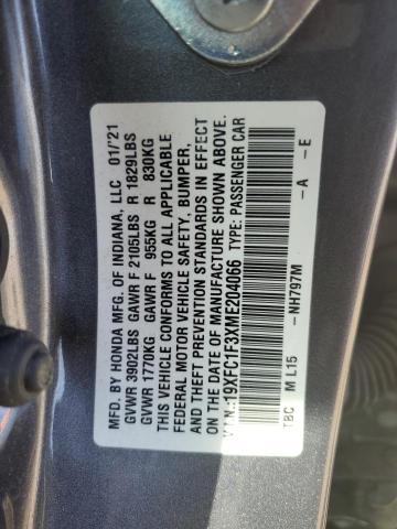 2021 HONDA CIVIC EX - 19XFC1F3XME204066