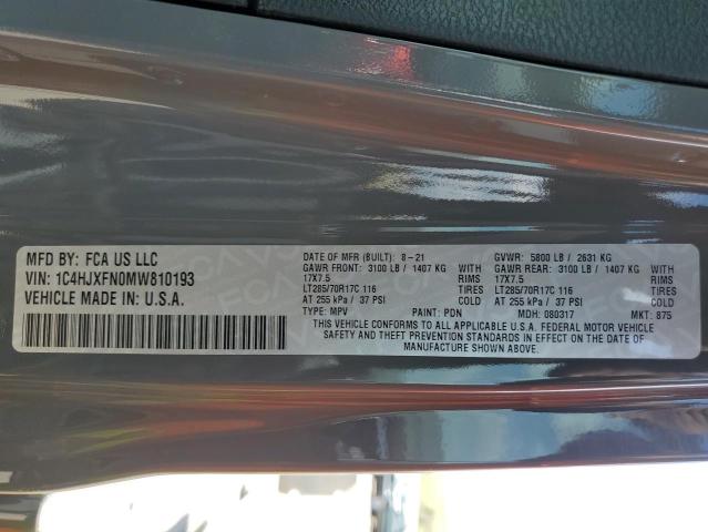 2021 JEEP WRANGLER U 1C4HJXFN0MW810193