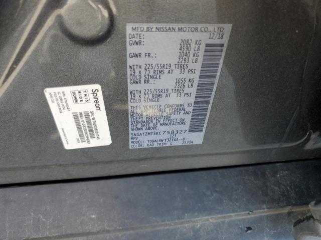 2019 NISSAN ROGUE S 5N1AT2MT5KC758327