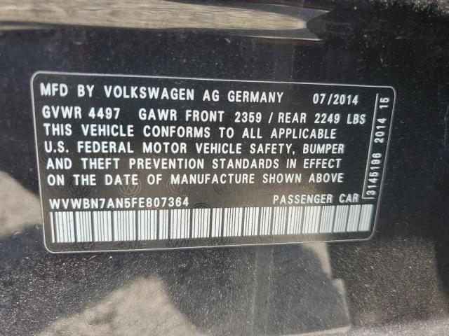 2015 VOLKSWAGEN CC SPORT WVWBN7AN5FE807364