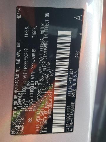 2015 TOYOTA SIENNA SPO 5TDXK3DC3FS543153