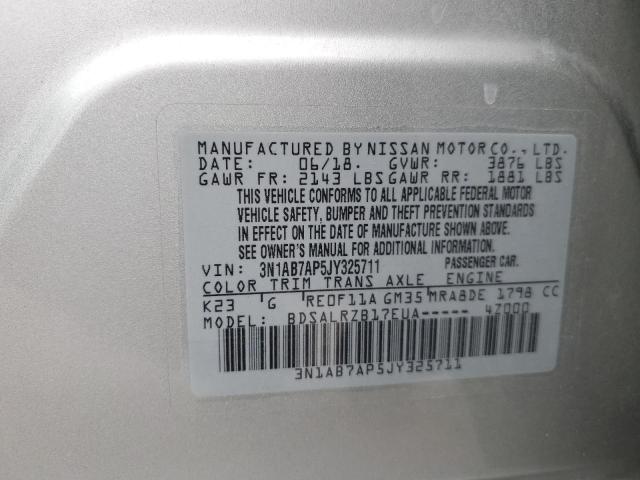 2018 NISSAN SENTRA S - 3N1AB7AP5JY325711