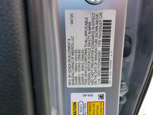 2025 HONDA ACCORD LX 1HGCY1F22SA033407