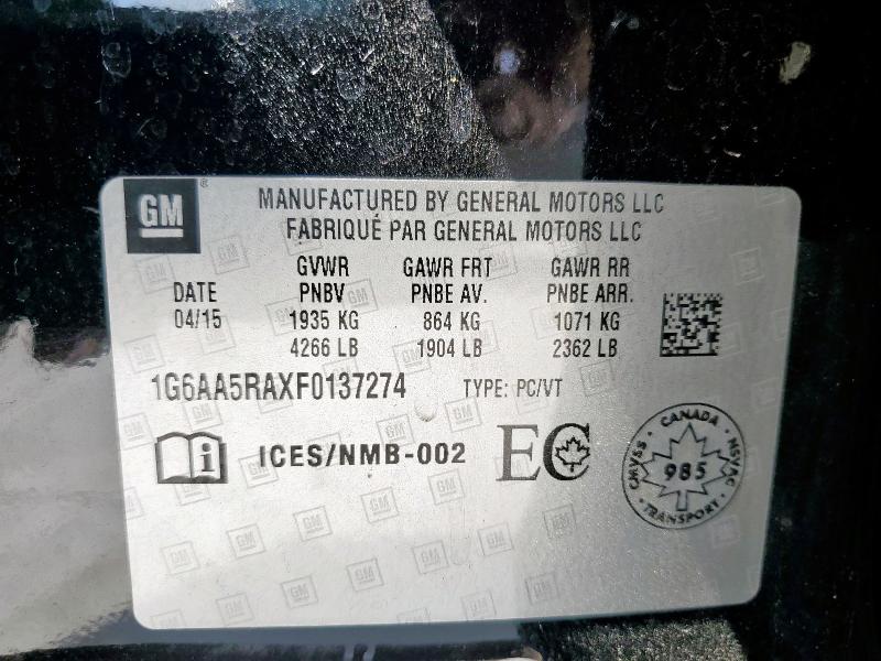 2015 CADILLAC ATS 1G6AA5RAXF0137274