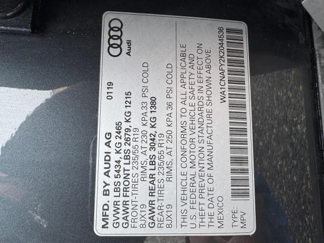 2019 AUDI Q5 PRESTIG WA1CNAFY2K2044536