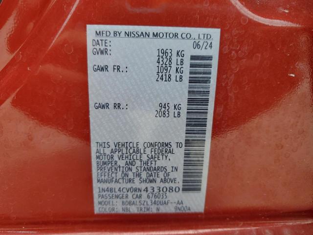 2024 NISSAN ALTIMA SR 1N4BL4CV0RN433080