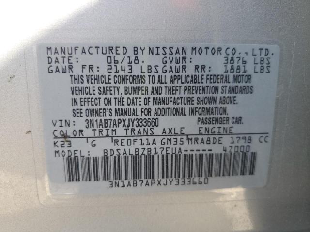 2018 NISSAN SENTRA S 3N1AB7APXJY333660