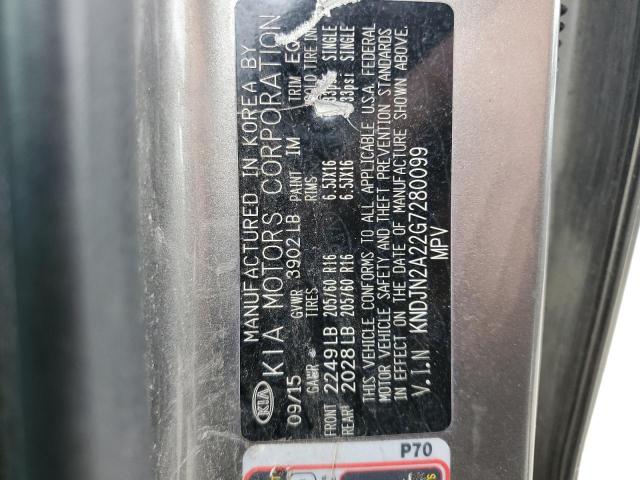 2016 KIA SOUL KNDJN2A22G7280099