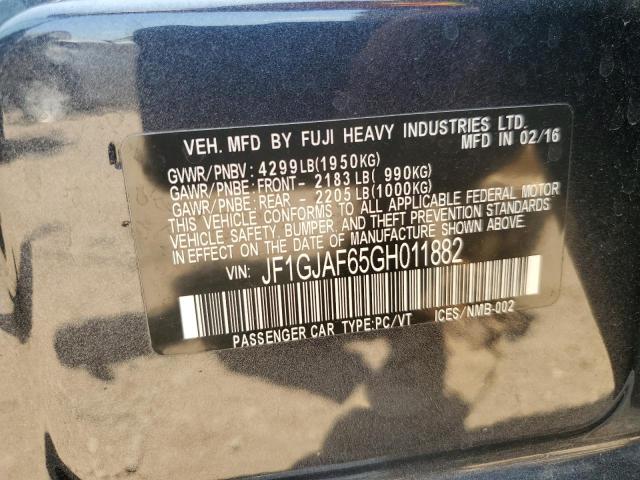 2016 SUBARU IMPREZA PR JF1GJAF65GH011882