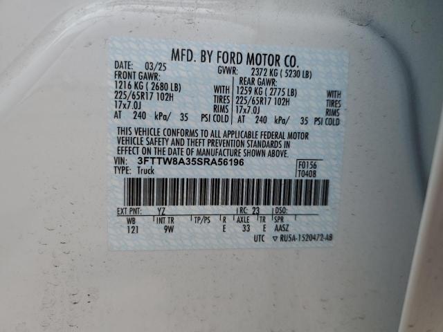 2025 FORD MAVERICK X - 3FTTW8A35SRA56196