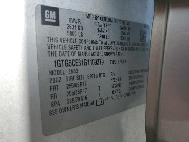 2016 GMC CANYON SLE 1GTG5CE31G1109379