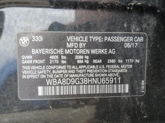 2017 BMW 330 XI WBA8D9G38HNU65911