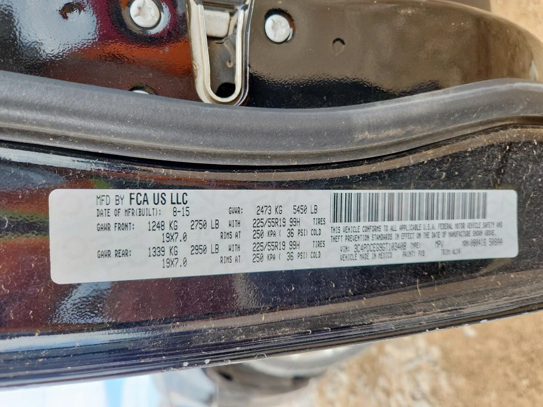 2016 DODGE JOURNEY R/ 3C4PDCEG9GT103408