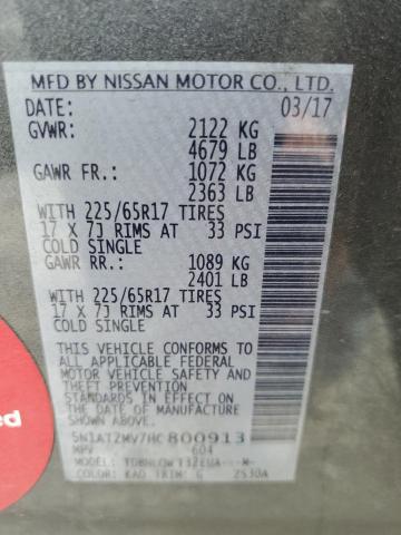 2017 NISSAN ROGUE SV 5N1AT2MV7HC800913
